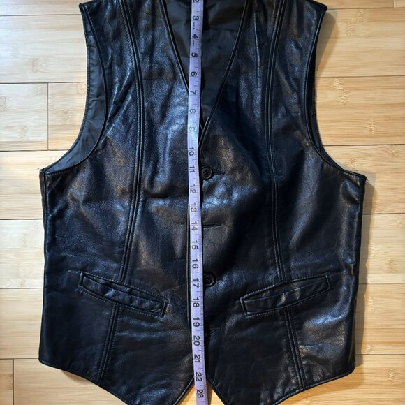 Black Leather Vest - Picture 2 of 7